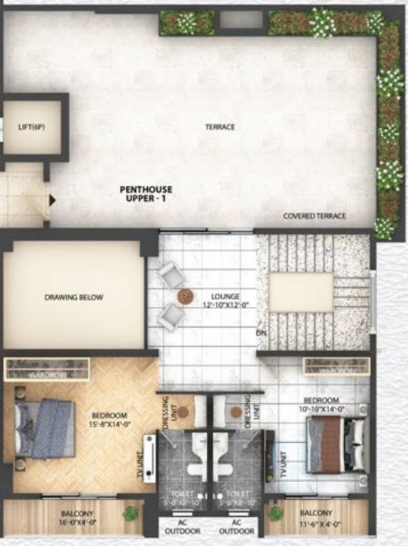 Upper Level Penthouse Plan pride Floor Plan Upper Level Penthouse Plan