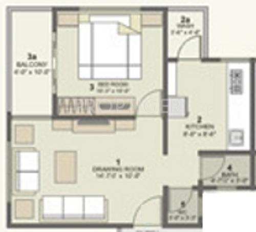 Raison Naiya Apartment (1BHK+1T (765 sq ft) 765 sq ft)