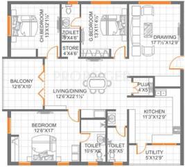 Anuhar A Square (3BHK+3T (2,175 sq ft) Pooja Room 2175 sq ft) Anuhar A Square (3BHK+3T (2,175 sq ft) Pooja Room 2175 sq ft)