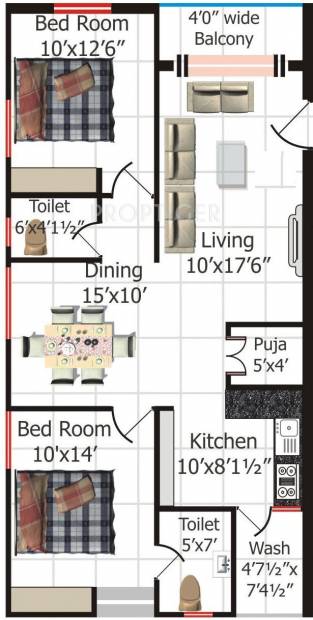 Shriya Sk Wonders (2BHK+2T (1,153 sq ft) + Pooja Room 1153 sq ft)