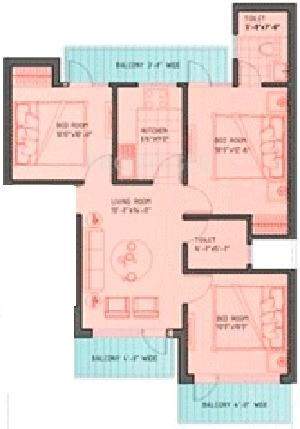 Ferrous Beverly Homes (3BHK+2T (1,096 sq ft) 1096 sq ft)