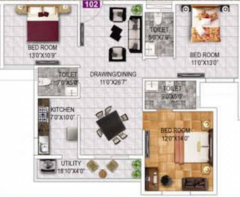  vaishno sai sarovar lilly Floor Plan Floor Plan