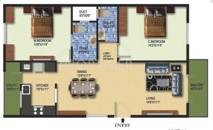 SN Fen Breeze (2BHK+2T (1,145 sq ft) 1145 sq ft)