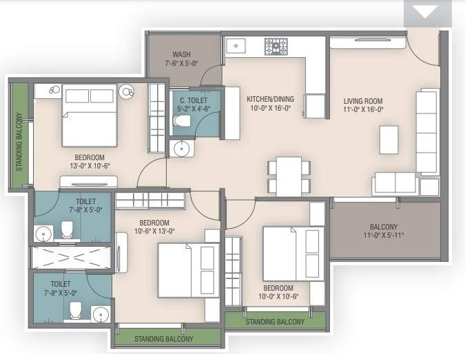  shree aarna sky waves Floor Plan Floor Plan