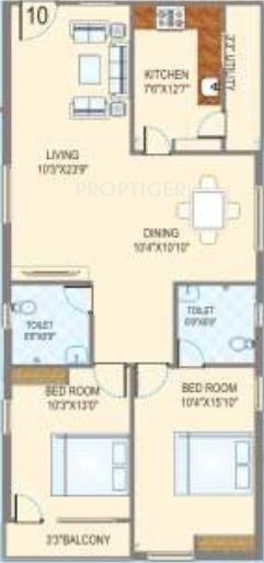 Sanvi Sri Abode (2BHK+2T (1,358 sq ft) 1358 sq ft)