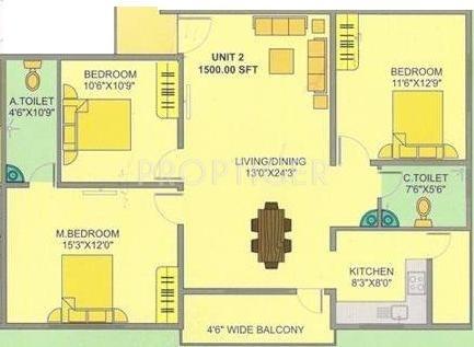 Sree Nakoda Neeladri (3BHK+2T (1,500 sq ft) 1500 sq ft)