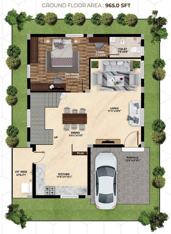  praveens golden leaf Floor Plan Ground Floor Plan