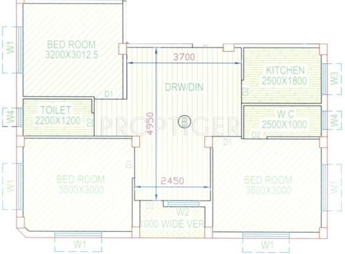 Jeet Horizon (3BHK+2T (1,070 sq ft) 1070 sq ft)