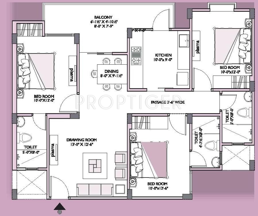 Unique Orchid (3BHK+3T (1,422 sq ft) 1422 sq ft) Unique Orchid (3BHK+3T (1,422 sq ft) 1422 sq ft)