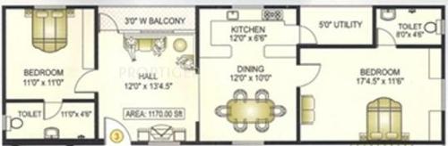 Matrixx Elegant Mansion (2BHK+2T (1,170 sq ft) 1170 sq ft)