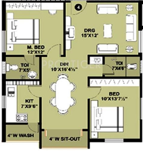Sai Nest (2BHK+2T (1,128 sq ft) 1128 sq ft)
