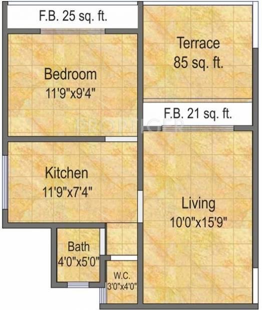 Qualcon Greenwood Estate (1BHK+1T (615 sq ft) 615 sq ft)