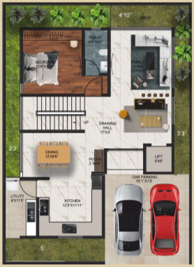  sundaram palm villas Floor Plan Ground Floor Plan