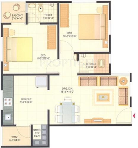 Shayona Tilak III (2BHK+2T (1,215 sq ft) 1215 sq ft)