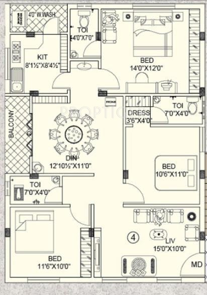 Tripura Residency (3BHK+3T (1,385 sq ft) 1385 sq ft) Tripura Residency (3BHK+3T (1,385 sq ft) 1385 sq ft)