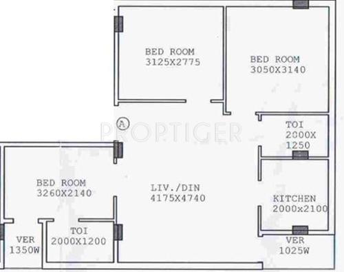 Star Lily (3BHK+2T (995 sq ft) 995 sq ft)
