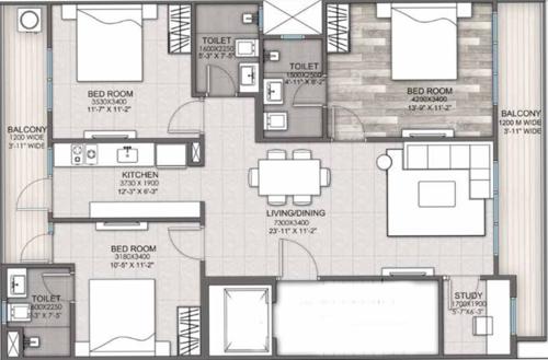  amethyst-signature-floors-bhondsi Floor Plan Floor Plan