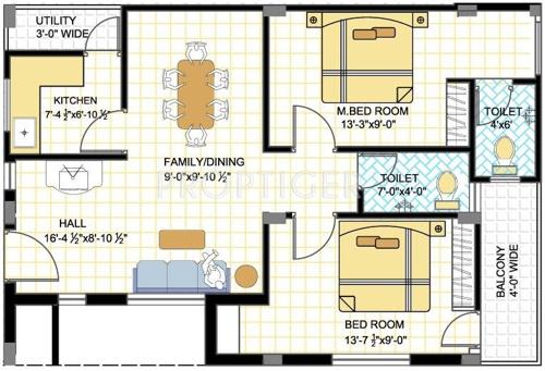 Jaiveer Manikanta Homes (2BHK+2T (1,070 sq ft) 1070 sq ft)
