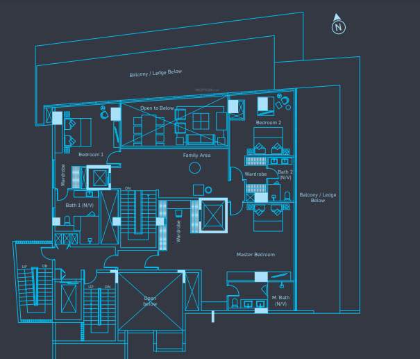  azure the oceanique Floor Plan Upper Level Duplex Plan