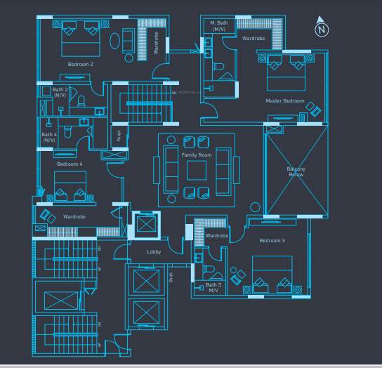  azure the oceanique Floor Plan Upper Level Duplex Plan