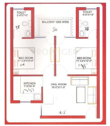 SRS Affordable Housing (2BHK+2T (1,200 sq ft) 1200 sq ft)
