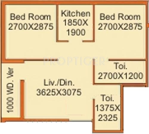 Tirath Enclave (2BHK+2T (669 sq ft) 669 sq ft)
