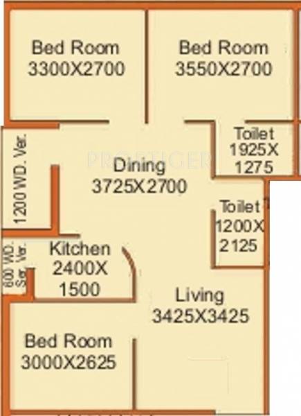 Tirath Enclave (3BHK+2T (991 sq ft) 991 sq ft)
