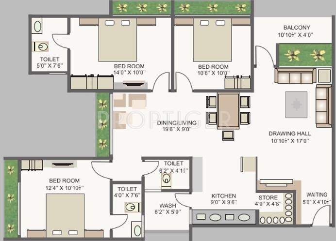 Shree Rang Shree Rang Oasis (3BHK+3T (1,800 sq ft) 1800 sq ft)