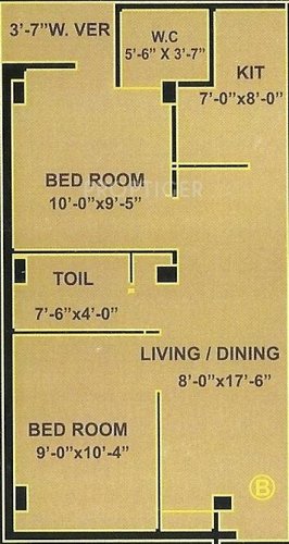 Gri Gee Bee Tower (2BHK+1T (847 sq ft) 847 sq ft)