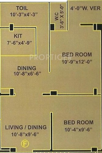 Gri Gee Bee Tower (2BHK+1T (936 sq ft) 936 sq ft)