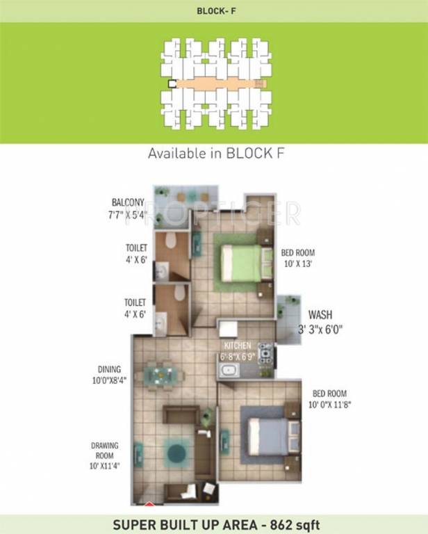 Globus Green Bay (2BHK+2T (862 sq ft) 862 sq ft) Globus Green Bay (2BHK+2T (862 sq ft) 862 sq ft)