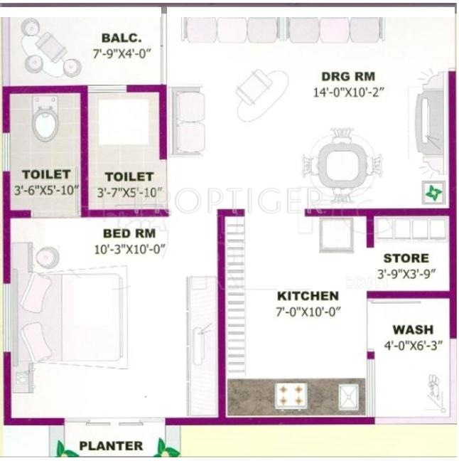 Sadguru Matru Sanidhya (1BHK+2T (702 sq ft) 702 sq ft)