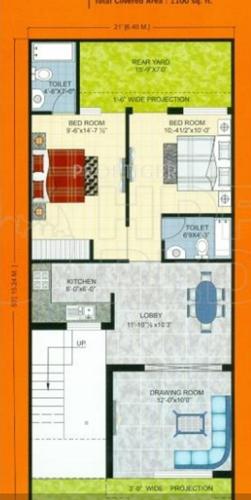 Pushpanjali Kings Street (2BHK+2T (1,100 sq ft) 1100 sq ft)