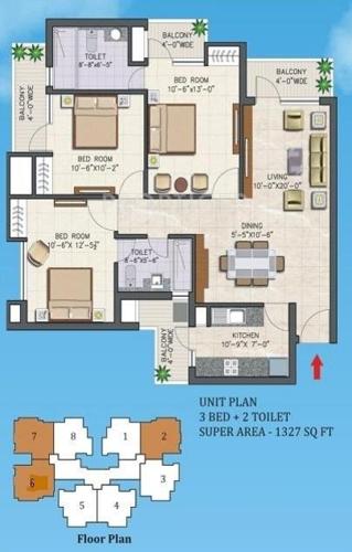 Dhoot Vistara Emerald (3BHK+2T (1,327 sq ft) 1327 sq ft) Dhoot Vistara Emerald (3BHK+2T (1,327 sq ft) 1327 sq ft)