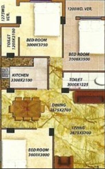 SD Rittika Apartment (3BHK+2T (1,156 sq ft) 1156 sq ft)