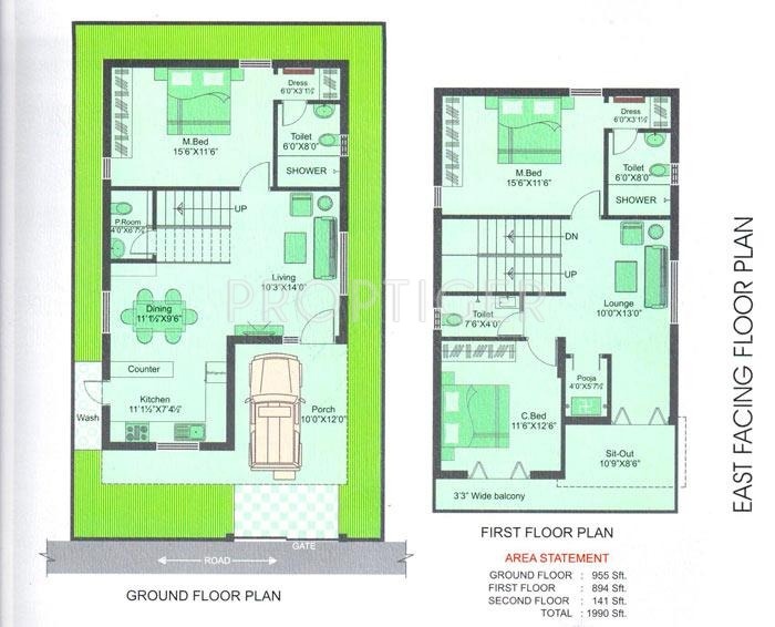 Gemini Jewel (3BHK+3T (1,990 sq ft)   Pooja Room 1990 sq ft)