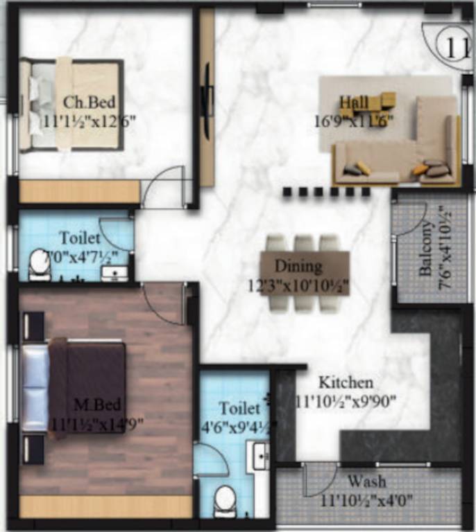  red oaks apartment Floor Plan Floor Plan