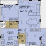 Vijaya KPT Vijaya Harmony (2BHK+2T (940 sq ft) 940 sq ft)
