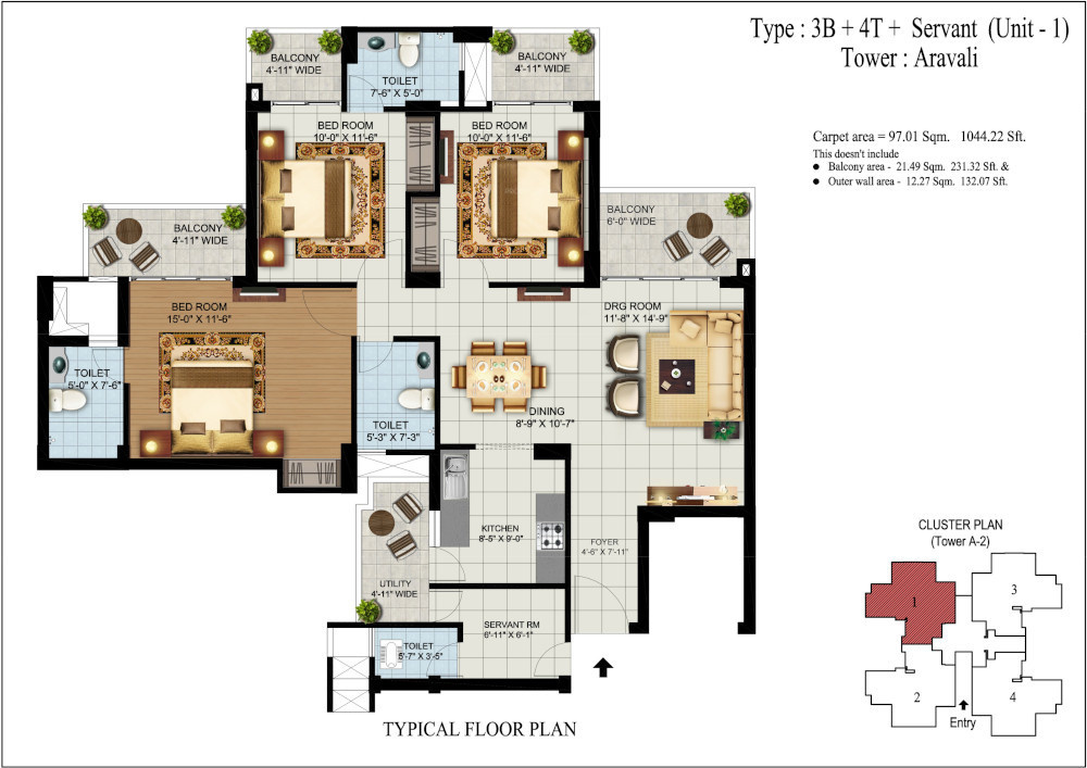  eros sampoornam 3 Floor Plan Floor Plan