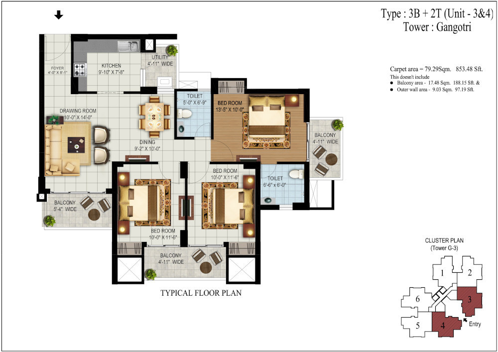  eros sampoornam 3 Floor Plan Floor Plan