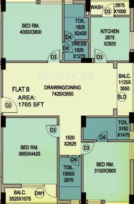 Vinayak Florenza (3BHK+3T (1,765 sq ft) 1765 sq ft)