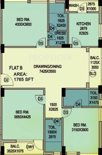 Vinayak Florenza (3BHK+3T (1,765 sq ft) 1765 sq ft)
