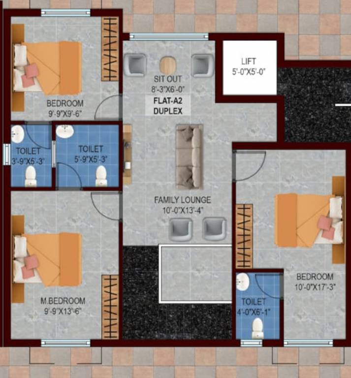  constructions Floor Plan Lower Level Duplex Plan