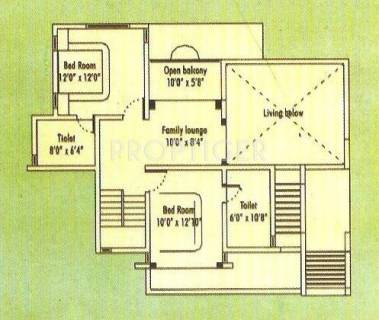 1698 sq ft 2 BHK Floor Plan Image - Larica Group Green Hamlet