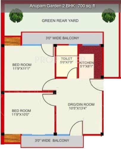 Anupam Garden (2BHK+1T (700 sq ft) 700 sq ft)
