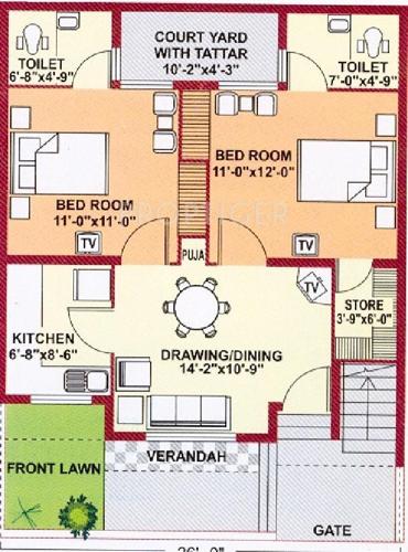 Anupam Greens (2BHK+2T (787 sq ft) 787 sq ft)