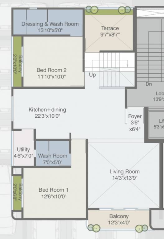  nand 22 Floor Plan Lower Level Penthouse Plan