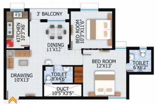 Shuvam Royale (2BHK+2T (1,141 sq ft) 1141 sq ft)