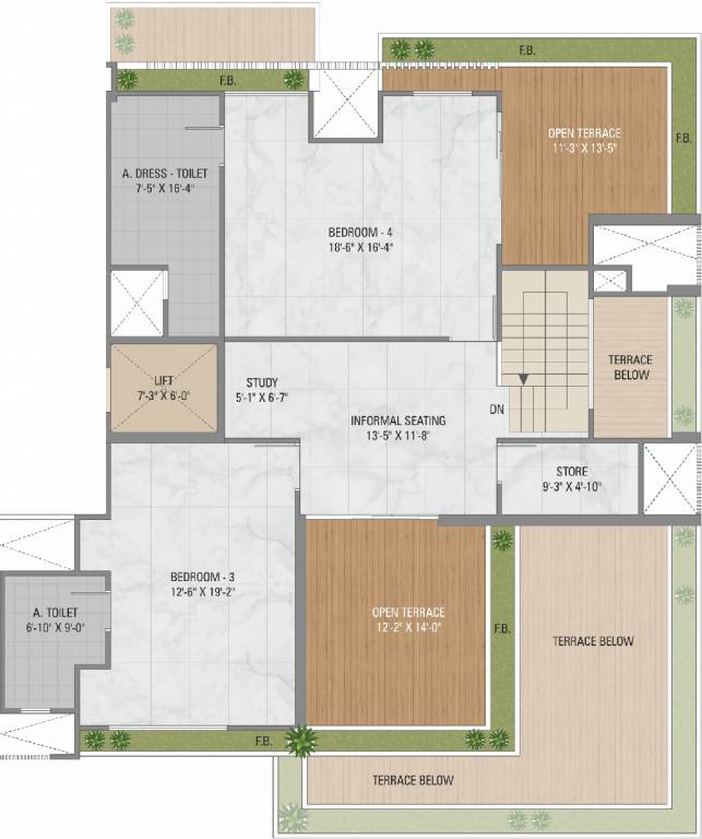 Upper Level Penthouse Plan sky deck Floor Plan Upper Level Penthouse Plan
