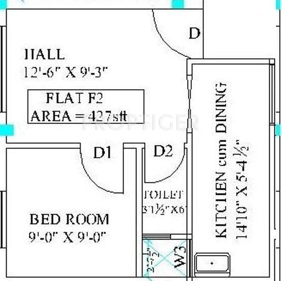 Gee Gold Mine (1BHK+1T (427 sq ft) 427 sq ft)